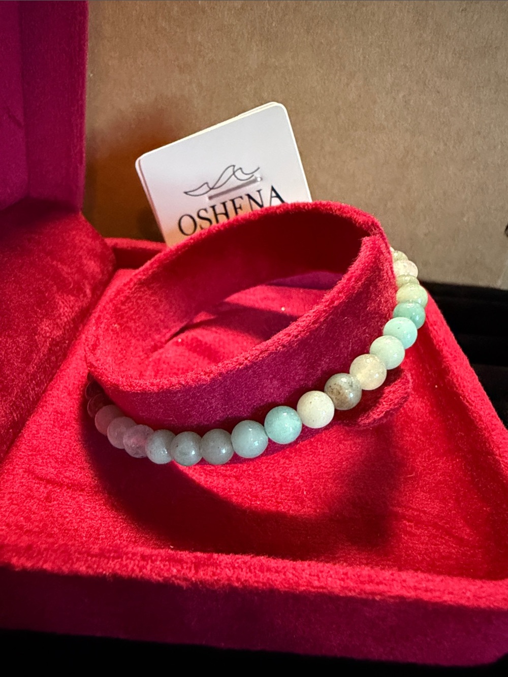 Oshena- Green Amazonite 4mm Beaded Stretch Bracelet